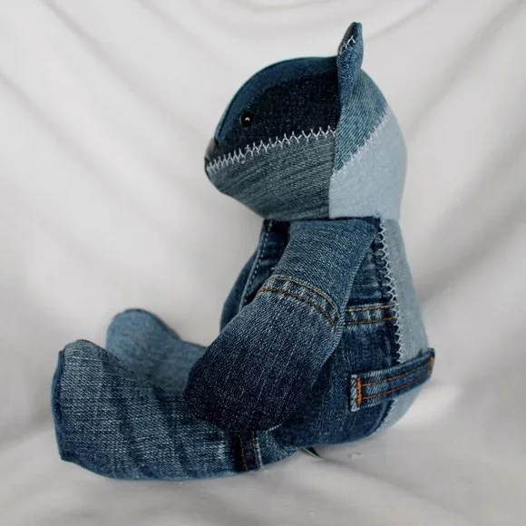 Handmade Denim patchwork JR bear - Picture 2 of 4